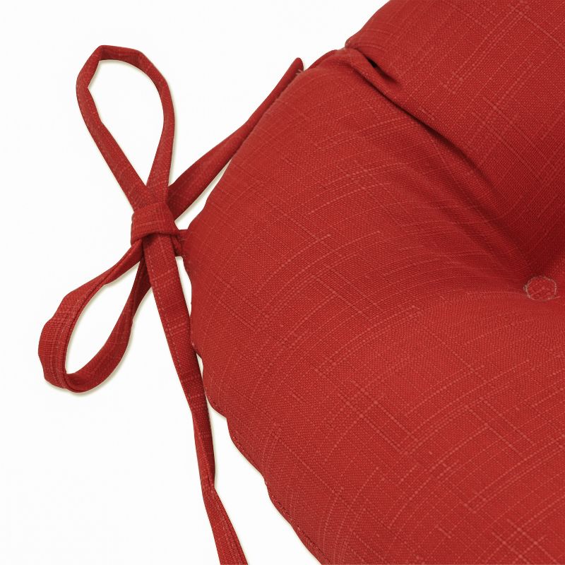 2pk Outdoor/Indoor Large Chair Pad Set Splash Flame Red - Pillow Perfect, 4 of 10