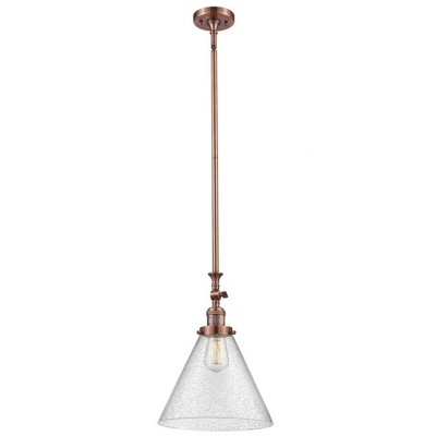 Cone - 1 Light Stem Hung Tiltable Mini Pendant In Industrial Style-18 Inches Tall and 12 Inches Wide