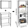 SKONYON 5 Shelf Wide Wire Shelving Adjustable Metal Storage Shelf Unit Storage Rack Black - 4 of 4