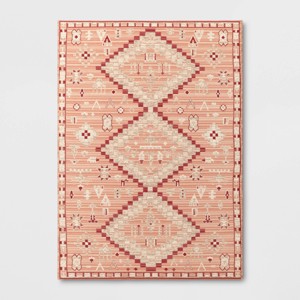 7'x10' Tapestry Rectangular Woven Outdoor Area Rug Red/Pink - Threshold™ - 1 of 4