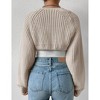 Womens Winter Sweater Shrugs Thick Sweater Knit Bolero Long Sleeve Open Front Cropped Sweater Knit Jackets,Gray - L - 3 of 4