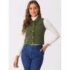 INSPIRE CHIC Women's Buttoned Washed Denim Vest with Faux Chest Flap Pockets - 3 of 4
