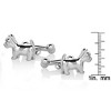 West Coast Jewelry  Men's Polished Dog and Bone Silver Tone Cufflinks - 3 of 3
