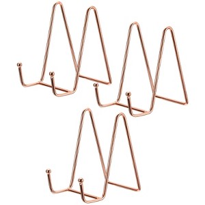 Unique Bargains Iron Durable Rounded Corner Book Decorative Easels or Stands 3 Pcs - 1 of 4