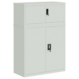 vidaXL Steel File Cabinet with Adjustable Shelves - Modern Gray Design for Office Organization and Storage - 35.4"x15.7"x51.2" Size - 1 of 4
