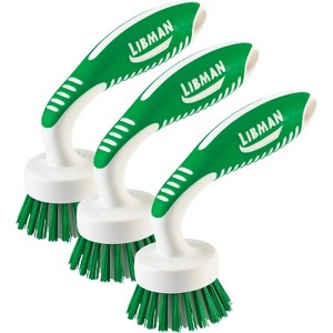 Libman Curved Kitchen Brush Set - Multifunctional Cleaning Scrub Brushes for Dishes, Pots, Pans, Glasses - Dish Washing for Tough Scrubbing - 3 Pack - 1 of 4
