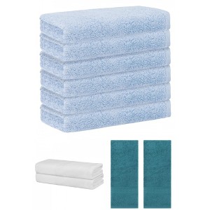 REGALWOVEN Absorbent Solid Bath Hand Face Cloths Cotton Towels 3 Piece Sets - 1 of 4