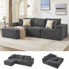 108" Modular Sectional Sofa, L Shaped Boneless Cloud Couch, Deep Seat & Throw Pillows, Corduroy Fabric, Memory Foam Couch - 2 of 4