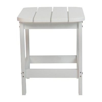 White Poly Resin 21" Indoor/Outdoor Adirondack Side Table