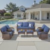 Buenhomino 7pcs Outdoor Patio Wicker Conversation Set with 5-inch Cushion Wicker Sofa Swivel Chairs for Garden Poolside Backyard - 3 of 4