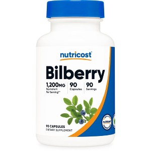 Nutricost Bilberry Capsules (1200mg Equivalent) 90 Vegetarian Capsules - Gluten Free and GMO-Free, 90 Servings - 1 of 4