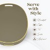 American Atelier Olive Oval Tray with Gold Trimming & Handles - 4 of 4