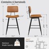 Arceso Bentwood Counter Height Bar Stool Set of 2, PU Leather Upholstered Barstools with Back, 24.5 Inch - 3 of 4