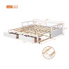 Twin to King Wooden Daybed with Twin Size Trundle Bed and Two Storage Drawers, Extendable Bed Frame, Sofa Bed for Bedroom Living Room - 3 of 4