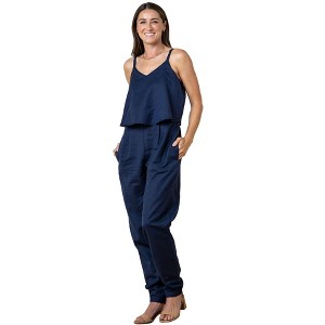 Hope & Henry Women's Sleeveless Faux Top Jumpsuit - 1 of 4