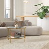 26" Tempered Glass 2-Tier Side Table with Steel Frame and Storage, Round End Table for Living Room - 3 of 4