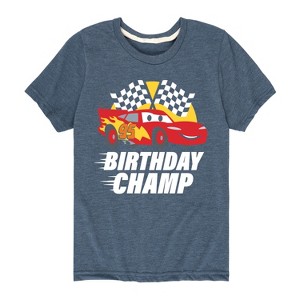 Boys' - Cars - Lightning McQueen Birthday Champ Short Sleeve Graphic T-Shirt - 1 of 4