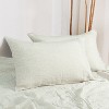 2 Pack French Linen Pillowcases, Breathable and Cooling Yarn Dyed Envelope Pillow Cases - NTBAY - 3 of 4