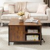 Lift Top Coffee Table for Living Room, Coffee Table with Lift Top and Power Outlet, Center Table for Office, Reception Room, Rustic Brown - image 3 of 4