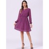 INSPIRE CHIC Women's Choker V Neck Vintage Flared Gilding Metallic Shiny Star A-Line Dress - 2 of 4