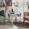 Artloge 23.62in Luxury Mirrored Round End Table with Crystal Diamonds Inlay Bedside Table - 4 of 4