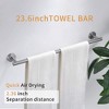 4-Piece Stainless Steel Wall-Mounted Bathroom Towel Bar Set - 2 of 4