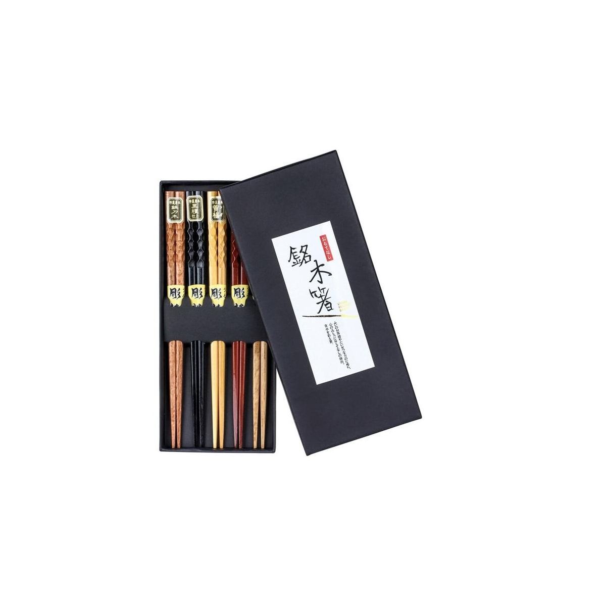 Heim Concept 5 Pair Organic Natural Hardwood Japanese Reusable Wood Chopsticks