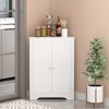 GlasFlength Decorative Storage Cabinets Farmhouse Modern Style，Ample Storage, Sturdy Build，Natural with Spaious Compartment，White, 23.62"*12.4"*31.89" - 2 of 4