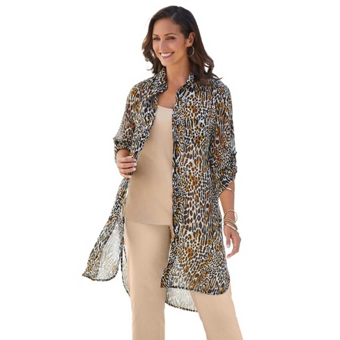 Jessica London Women’s Plus Size Sheer Georgette Mega Tunic, 32 W ...