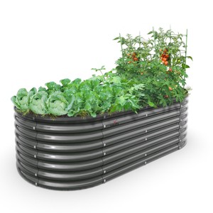 Rbied Galvanized Raised Garden Beds Outdoor, Oval Large Metal Deep Root Planter Box, Anti-Rust & Easy-Setup - 1 of 4