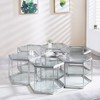 NicBex Coffee Tables for Living Room 16.54" High Hexagon Coffee Table with Tempered Glass Top and Steel Frame for Bedroom, Silver - 2 of 4