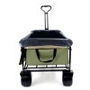 CAVINAS 440lbs Heavy-Duty Collapsible Foldable Folding Wagon Cart, Utility Wagon Cart with Strapping System, Shopping Cart for Camping, Sports, Olive - 2 of 4