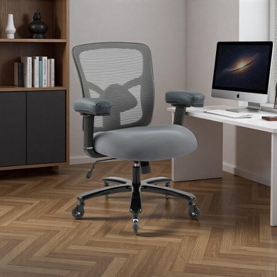 Dsvimoy Task and Office Chair Big and Tall Office Chair Ergonomic Design with Lumbar Support for Office, Gray, 27.56"*25.98"*14.57"