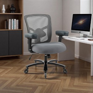 Dsvimoy Task and Office Chair Big and Tall Office Chair Ergonomic Design with Lumbar Support for Office, Gray, 27.56"*25.98"*14.57" - 1 of 4