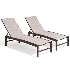 Crestlive Products 2 pc Outdoor Pool Lounger Aluminum All-weather Adjustable Chaise Lounge Chair - 1 of 4