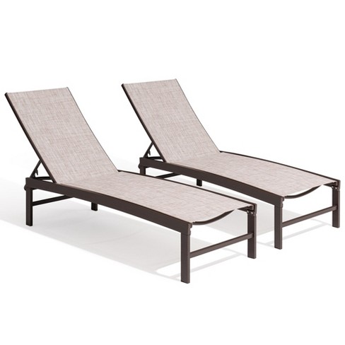 Crestlive Products 2 pc Outdoor Pool Lounger Aluminum All-weather Adjustable Chaise Lounge Chair - image 1 of 4