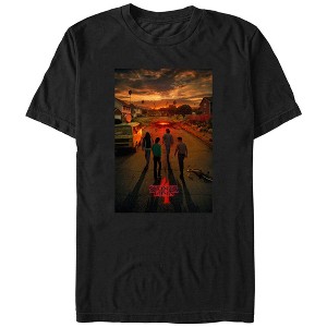 Men's Stranger Things Four Friends Rift Apocalypse Poster T-Shirt - 1 of 4