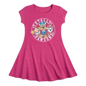 Girls' - Paw Patrol - Chase Skye Marshall Totally Pawsome Fit & Flair Cap Sleeve Dress - 1 of 3