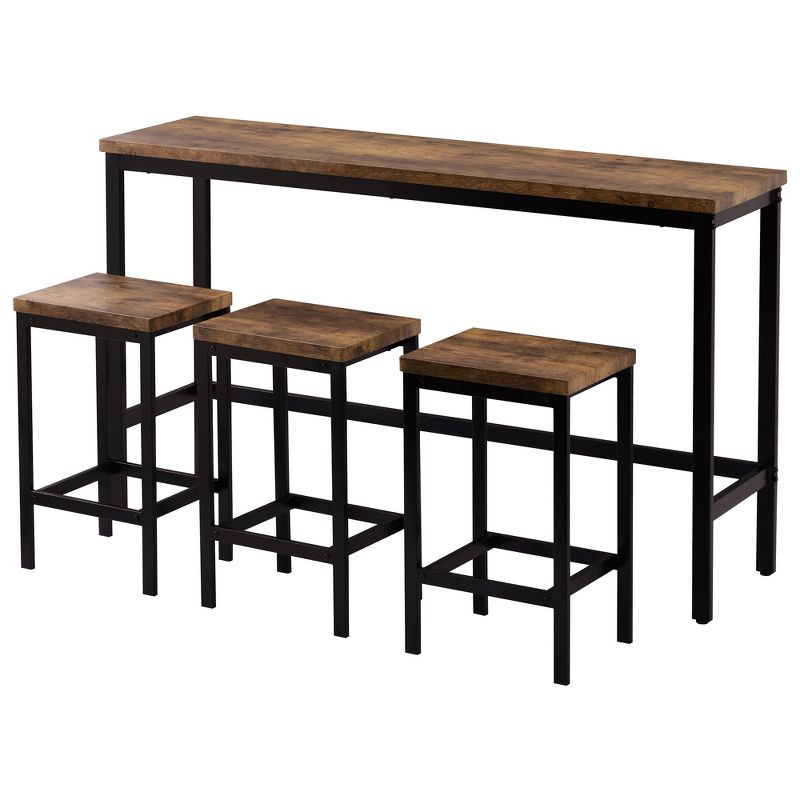 Counter Height Extra Long Dining Table Set with 3 Stools-ModernLuxe, 4 of 11