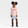 Toddler Girls' Long Sleeve Graphic T-Shirt - Cat & Jack™ Coral Pink - 4 of 4