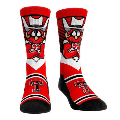 NCAA Texas Tech Red Raiders Adult Mascot Showdown Crew Socks - L/XL