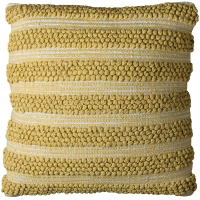 20"x20" Striped Throw Pillow Gold/White - Rizzy Home