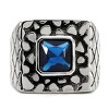 Slickblue Men’s Polished Stainless Steel Ring with Montana Synthetic Glass – Solitaire Design, size 7-13 - 3 of 4