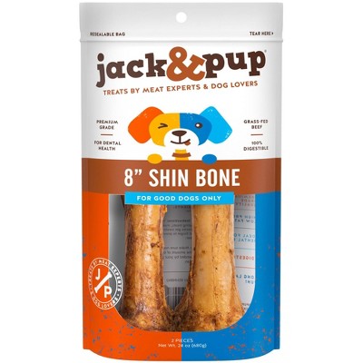 Jack & Pup Beef 8 inch Shin Bone Dog Treats - 2pk