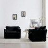 Modular Chenille Upholstered Accent Chair Set of 2,Living Room Comfy Side Chairs with Toss Pillow–The Pop Home - 2 of 4