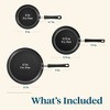 LunaLulinlk Easy Clean 3 Piece Aluminum Nonstick Frying Pan Set, Black - 2 of 4