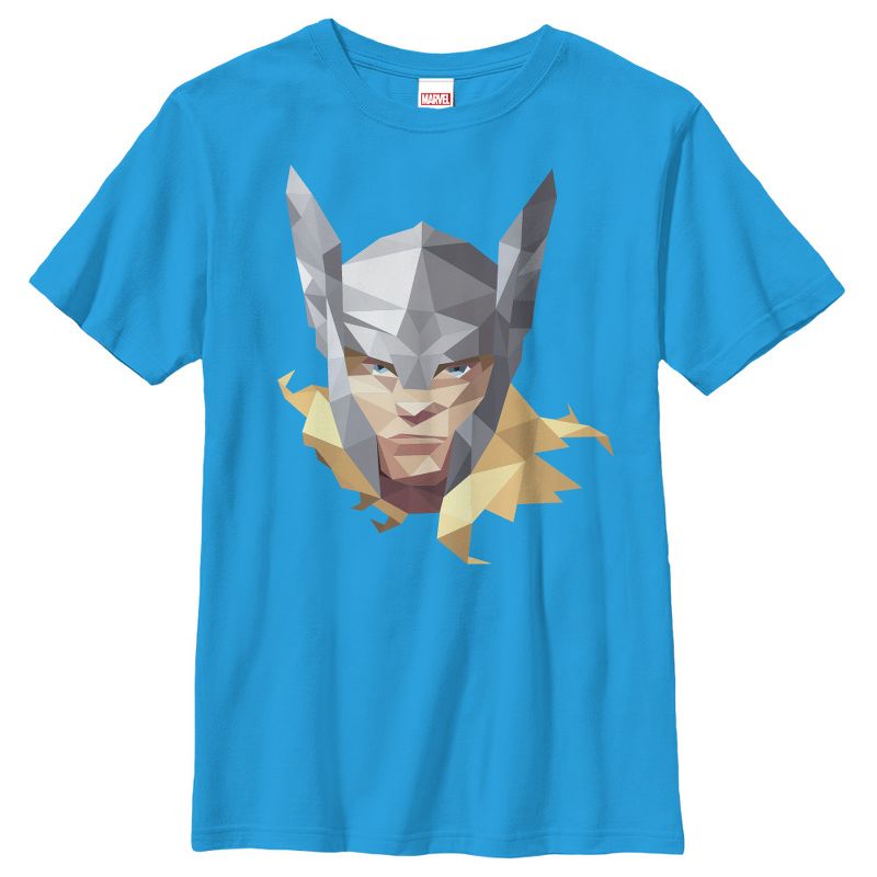 Boy's Marvel Geometric Thor Portrait T-Shirt, 1 of 4