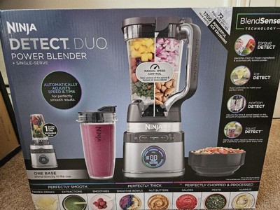  Ninja TB301 Detect Duo Power Blender Pro + Single Serve,  tecnología BlendSense, licuadora para batidos, batidos y más, 1800 vatios  máximos, jarra de 72 onzas, (2) tazas para llevar de 24