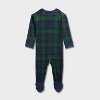 Baby Plaid Ribbed Holiday Matching Family Footed Pajamas - Wondershop™ Green - 2 of 3