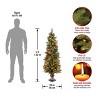 National Tree Company 5 ft Pre-Lit Artificial Entrance Christmas Tree, Green, Crestwood Spruce, White Lights, Frosted Branches, Pot Base - 4 of 4